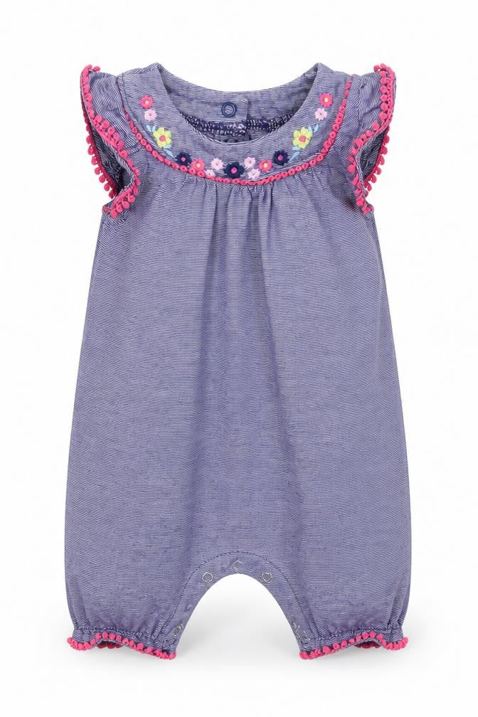 F&F Girls Blue Striped  Babygrow One-Piece Size 3-6 Months