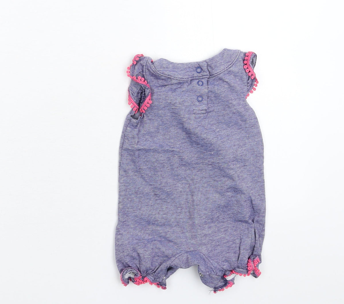 F&F Girls Blue Striped  Babygrow One-Piece Size 3-6 Months