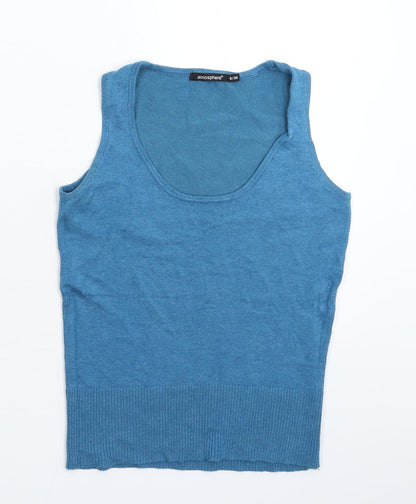 Additional front view of Atmosphere women’s blue knit basic tank, size UK 8