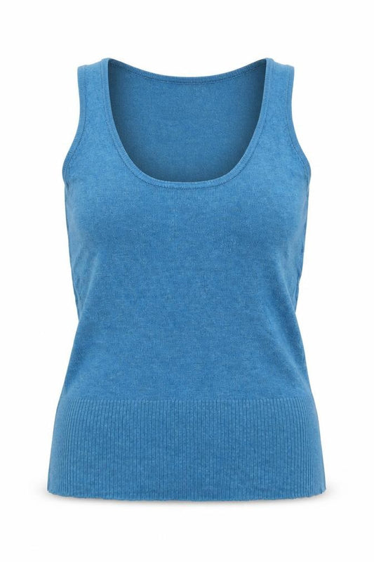 Atmosp Womens Blue  Knit Basic Tank Size 8