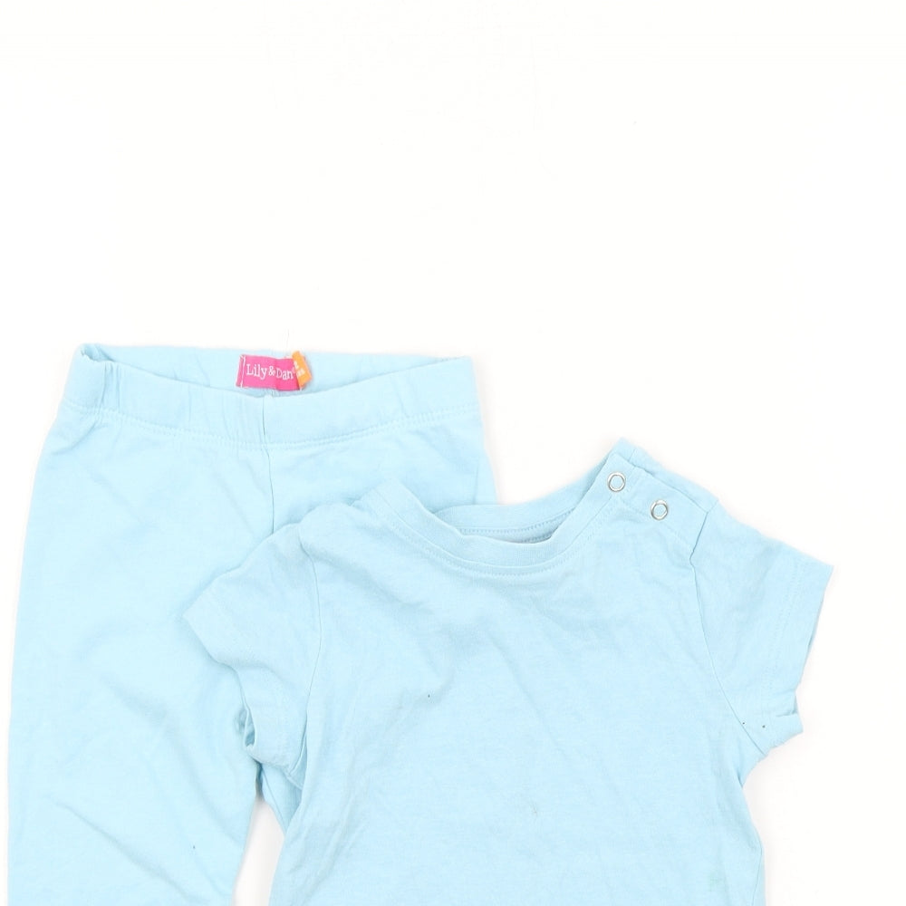 LILY AN DAN Girls Blue Colourblock  Trousers Outfit/Set Size 2 Years