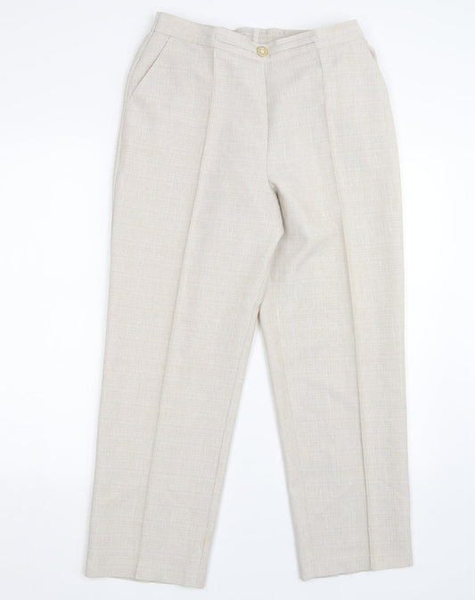 M&S Womens Beige   Carrot Trousers Size 14 L26 in