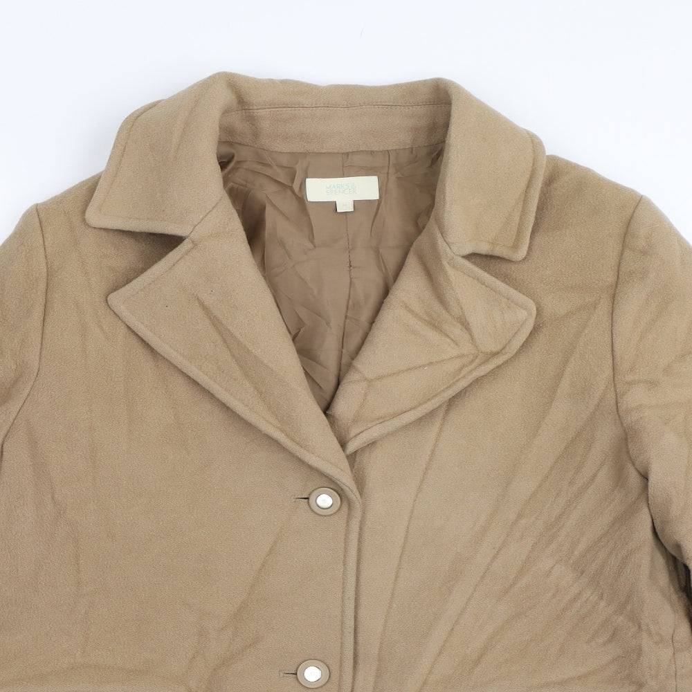 Marks & Spencer Womens Brown   Trench Coat Coat Size 14