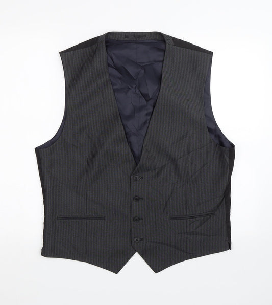 NEXT Mens Grey Striped  Jacket Suit Waistcoat