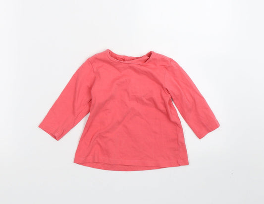 M&S Girls Pink   Basic T-Shirt Size 6-9 Months