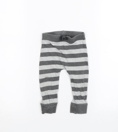 Additional front view of George boys’ grey striped sweatpants, size 6-9, months