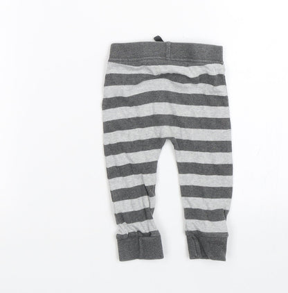Back view of George boys’ grey striped sweatpants, size 6-9, months