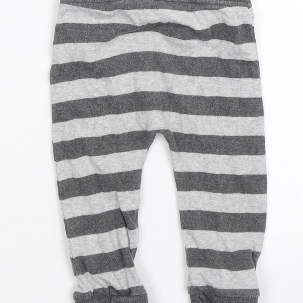 George Boys Grey Striped  Sweatpants Trousers Size 6-9 Months