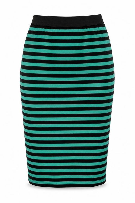 Boohoo Womens Green Striped  Bandage Skirt Size 8