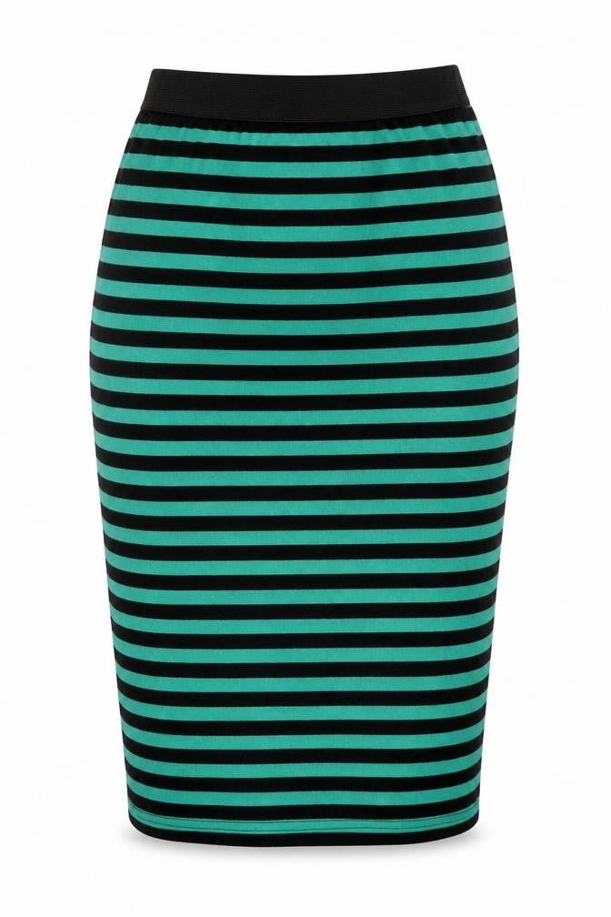 Boohoo Womens Green Striped  Bandage Skirt Size 8
