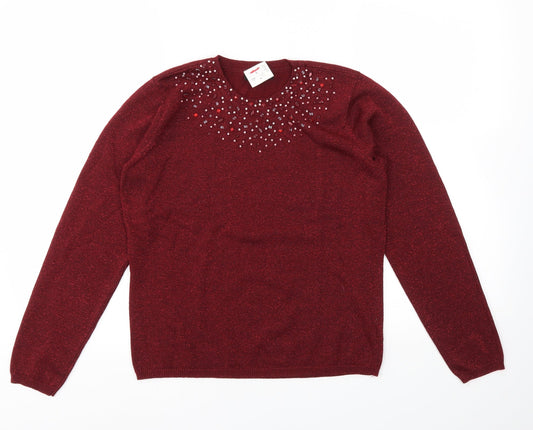BM Womens Red   Pullover Jumper Size S