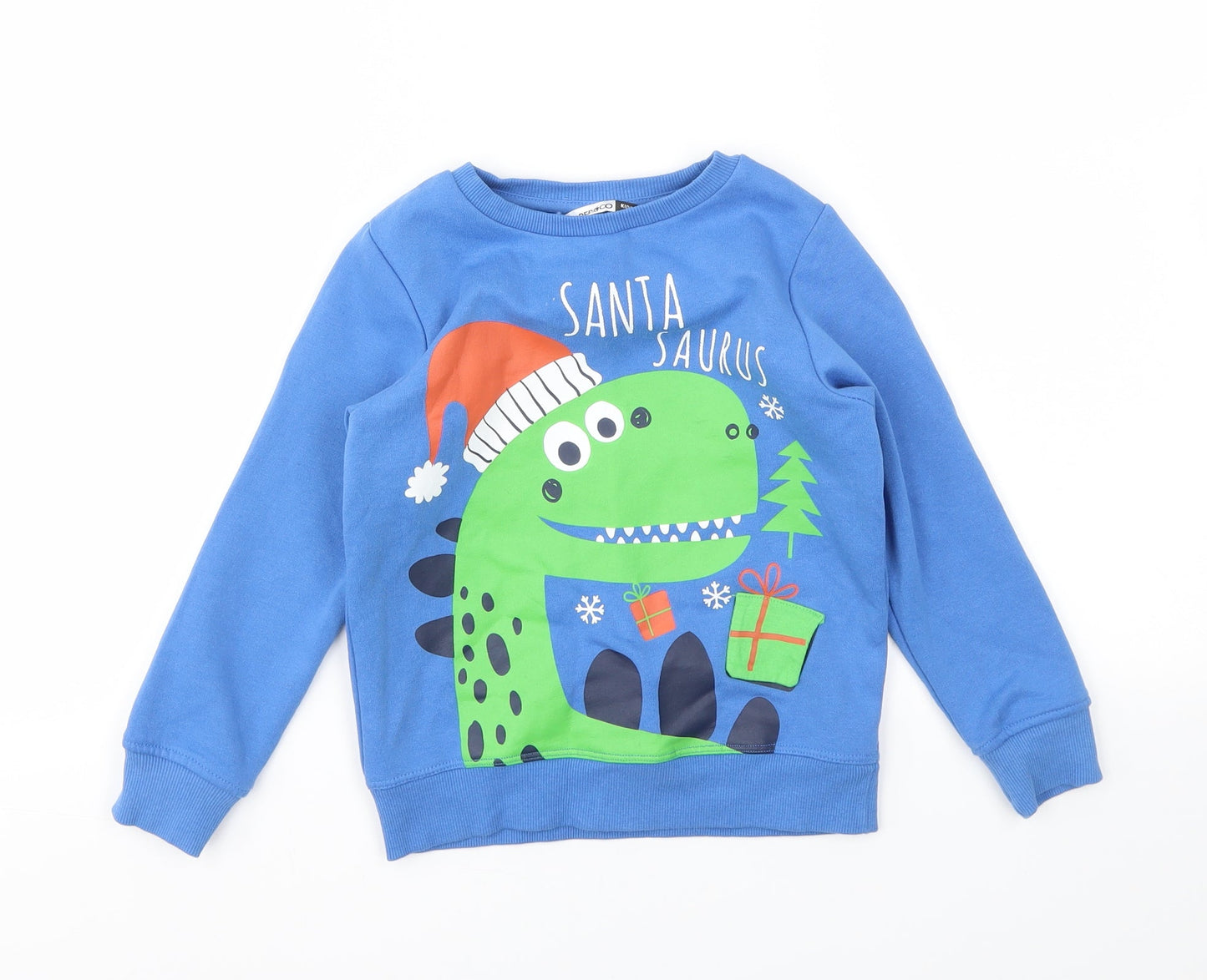 PEP&CO Boys Blue Animal Print  Pullover Sweatshirt Size 5-6 Years