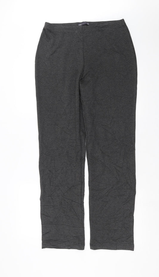 Marks and Spencer Womens Grey Houndstooth  Trousers  Size 12 L32 in
