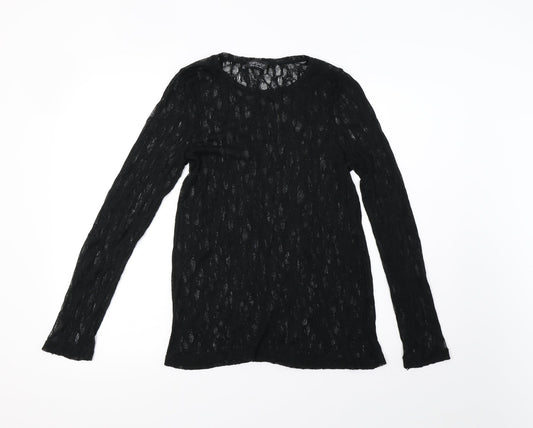 Topshop Womens Beige  Mesh Pullover Sweatshirt Size 14