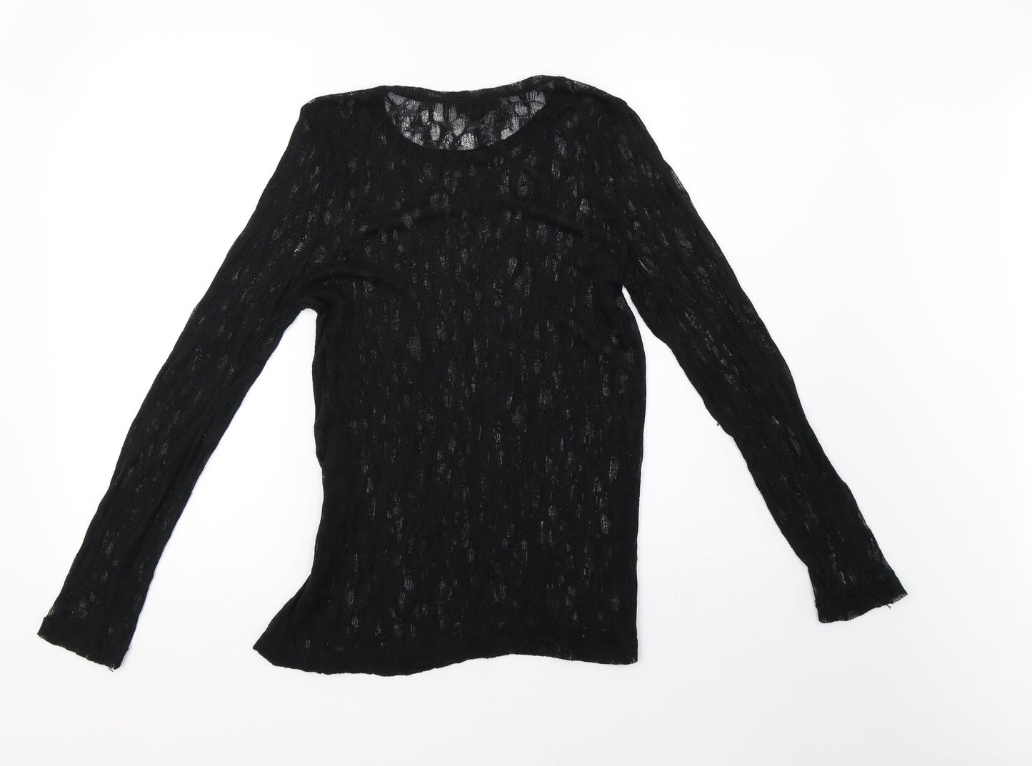 Topshop Womens Beige  Mesh Pullover Sweatshirt Size 14
