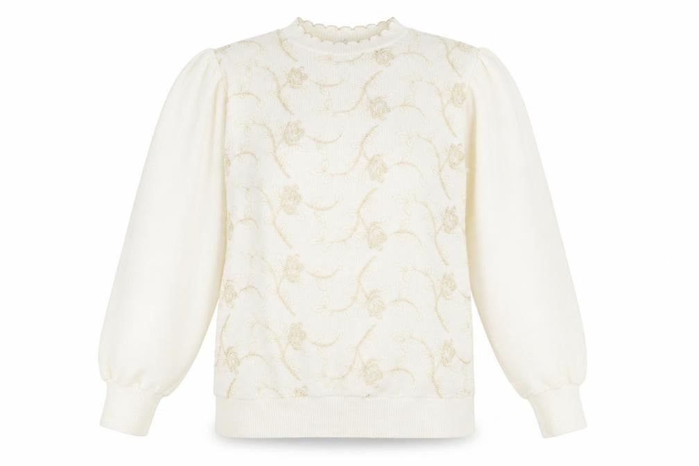 afibel Womens White  Knit Pullover Sweatshirt Size 14  - padded shoulders