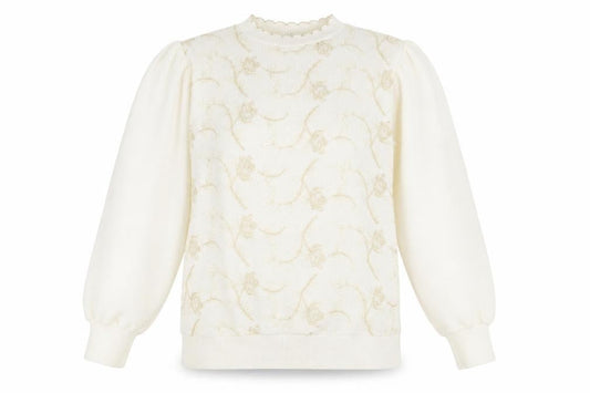 afibel Womens White  Knit Pullover Sweatshirt Size 14  - padded shoulders