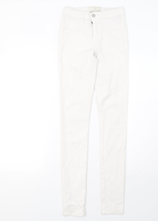 Pieces Womens White  Denim Skinny Jeans Size 6 L32 in
