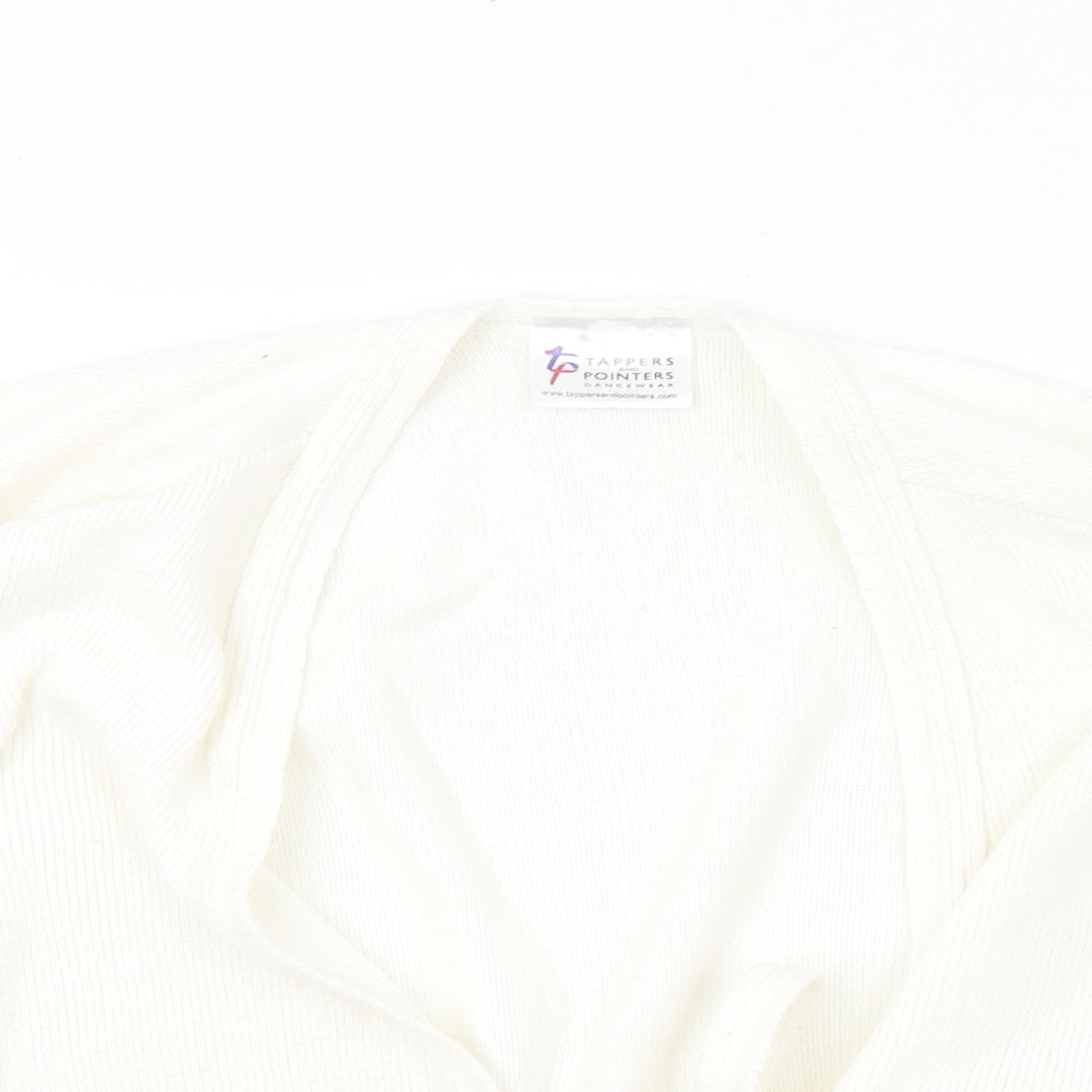 tappers and pointers Womens White  Knit Cardigan Jumper Size 12  - cropped