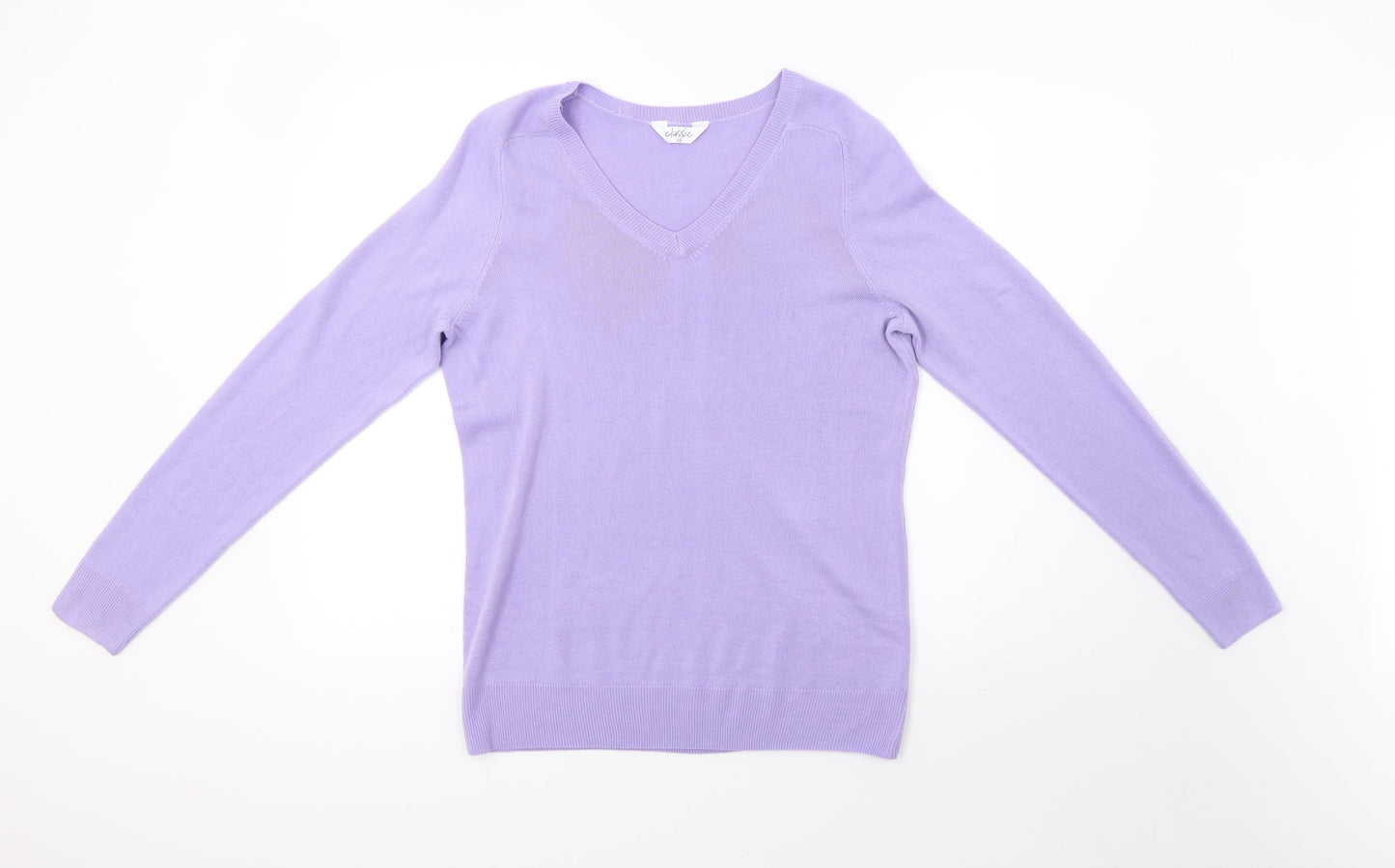 Classic Womens Purple  Knit Pullover Sweatshirt Size M