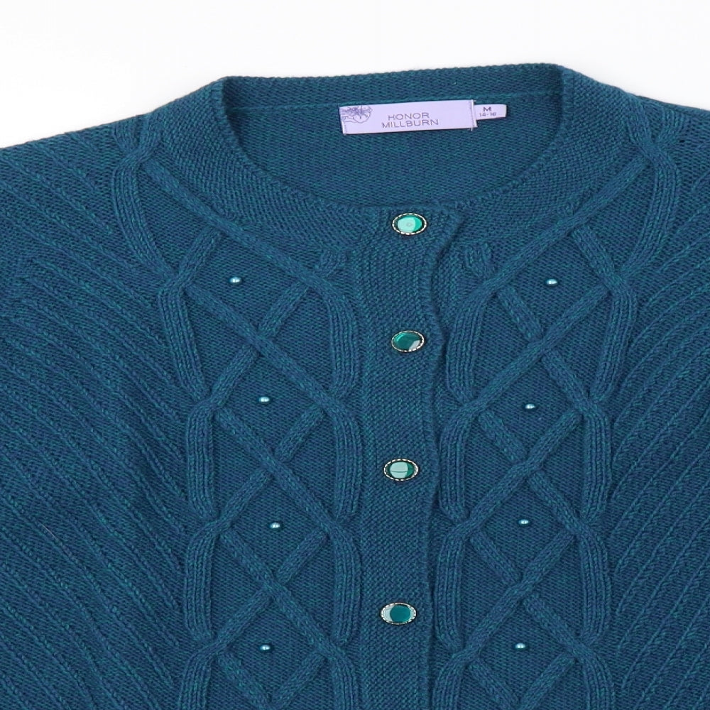 honer millburn Womens Green  Knit Pullover Sweatshirt Size 16
