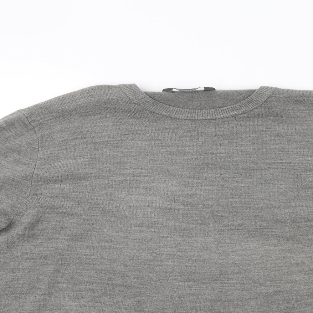 Cedar Wood State Mens Grey  Knit Pullover Sweatshirt Size L