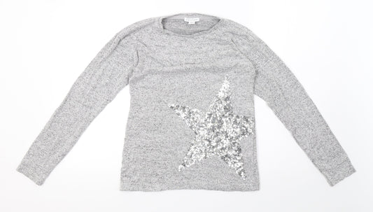 Primark Girls Grey  Knit Pullover Sweatshirt Size 11-12 Years