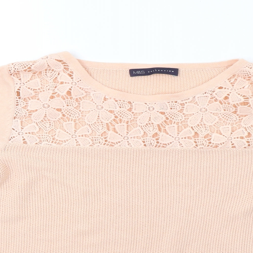 Marks and Spencer Womens Pink  Knit Pullover Sweatshirt Size 10
