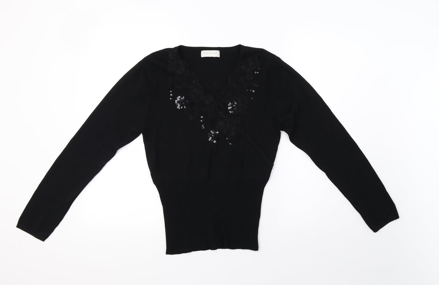 paramour Womens Black   Pullover Sweatshirt Size M