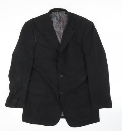 Henley & Knight Mens Black   Jacket Suit Jacket Size 40