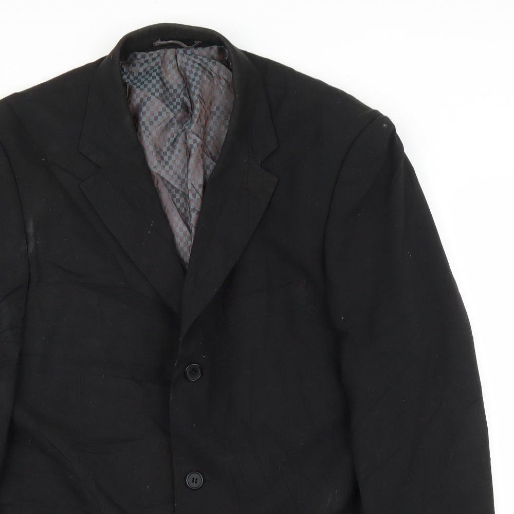Henley & Knight Mens Black   Jacket Suit Jacket Size 40