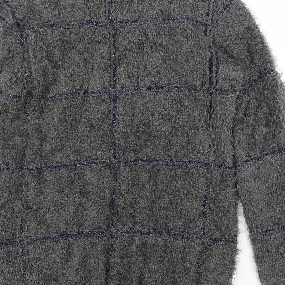 AKD A WEST Womens Grey Check  Pullover Jumper Size 10
