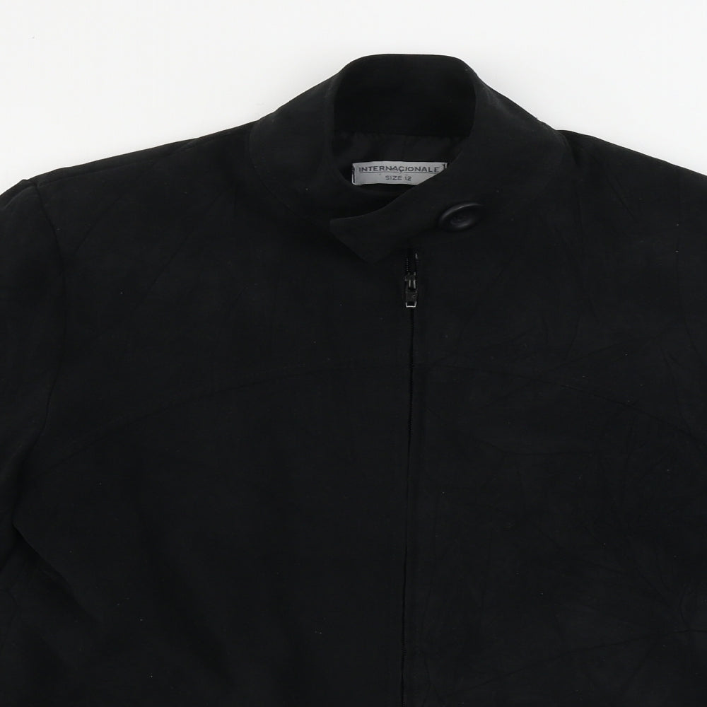 Internacionale Womens Black   Jacket Coat Size 12