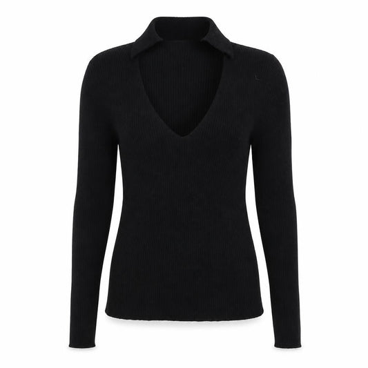 Front view of Miss Selfridge women’s black jumper, size UK 6