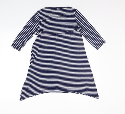 Back view of Atmosphere women’s blue striped a-line, size UK 8