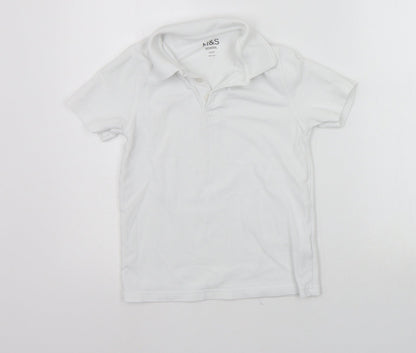 Additional front view of Marks & Spencer girls’ white basic polo, size 7-8, years