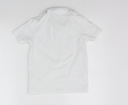 Back view of Marks & Spencer girls’ white basic polo, size 7-8, years