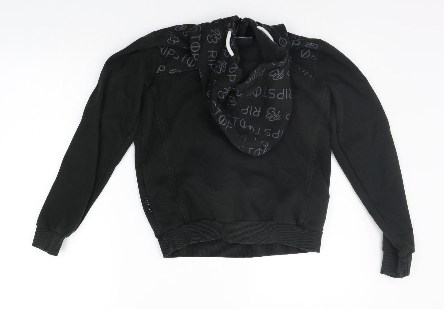 Ribstop Boys Black   Pullover Hoodie Size L