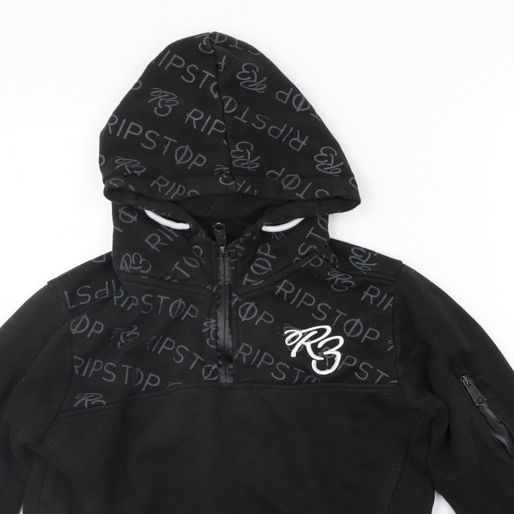 Ribstop Boys Black   Pullover Hoodie Size L