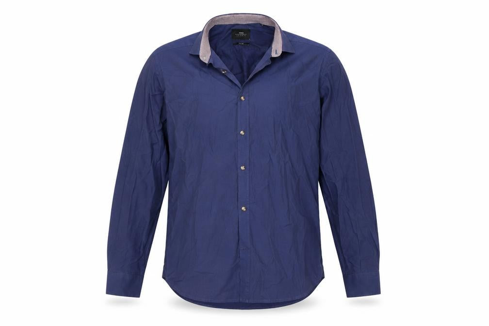 Moss London Mens Blue    Button-Up Size 16