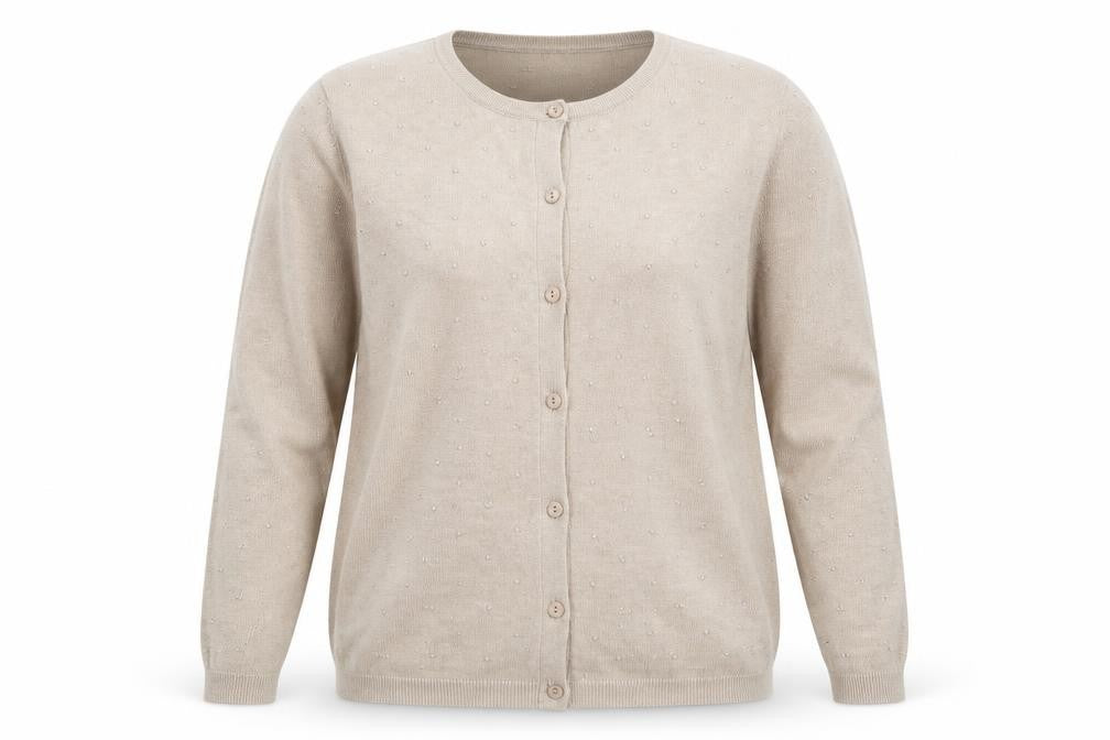 Hepburn Womens Beige   Cardigan Jumper Size M