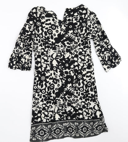 Back view of Atmosphere women’s black floral shift, size UK 8