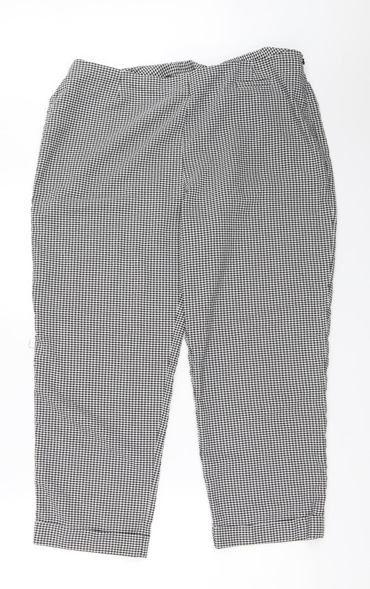 Casual Club Womens Black Check  Trousers  Size 18 L24.5 in