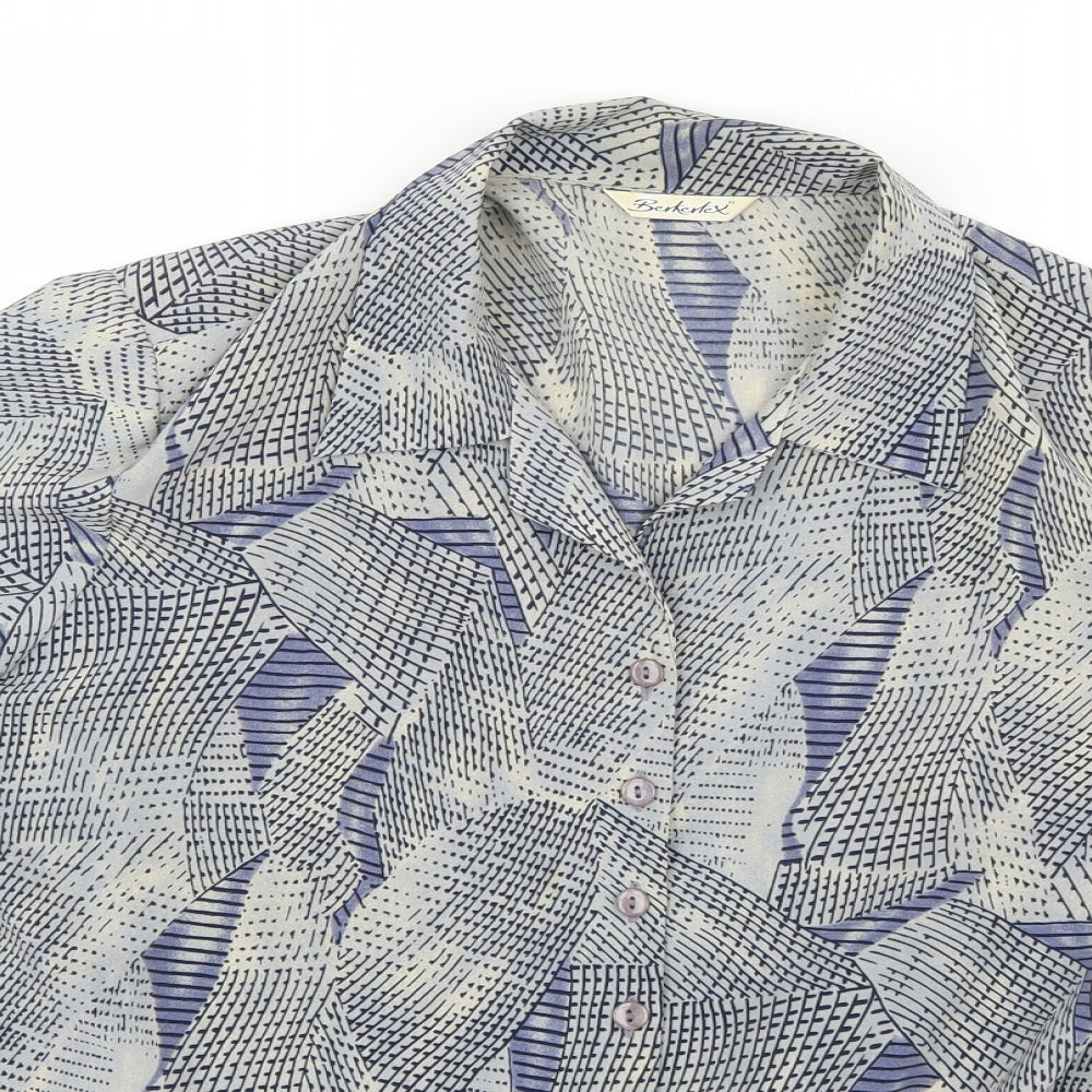 Berkertex Womens Multicoloured Geometric  Basic Button-Up Size 18