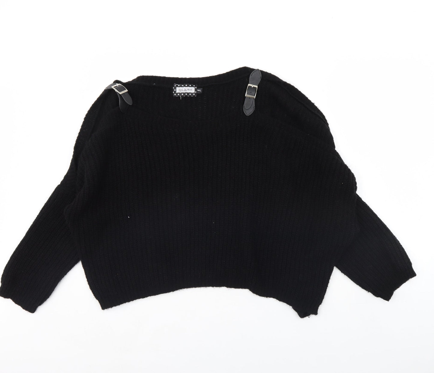Girl In Mind Womens Black   Pullover Jumper Size M
