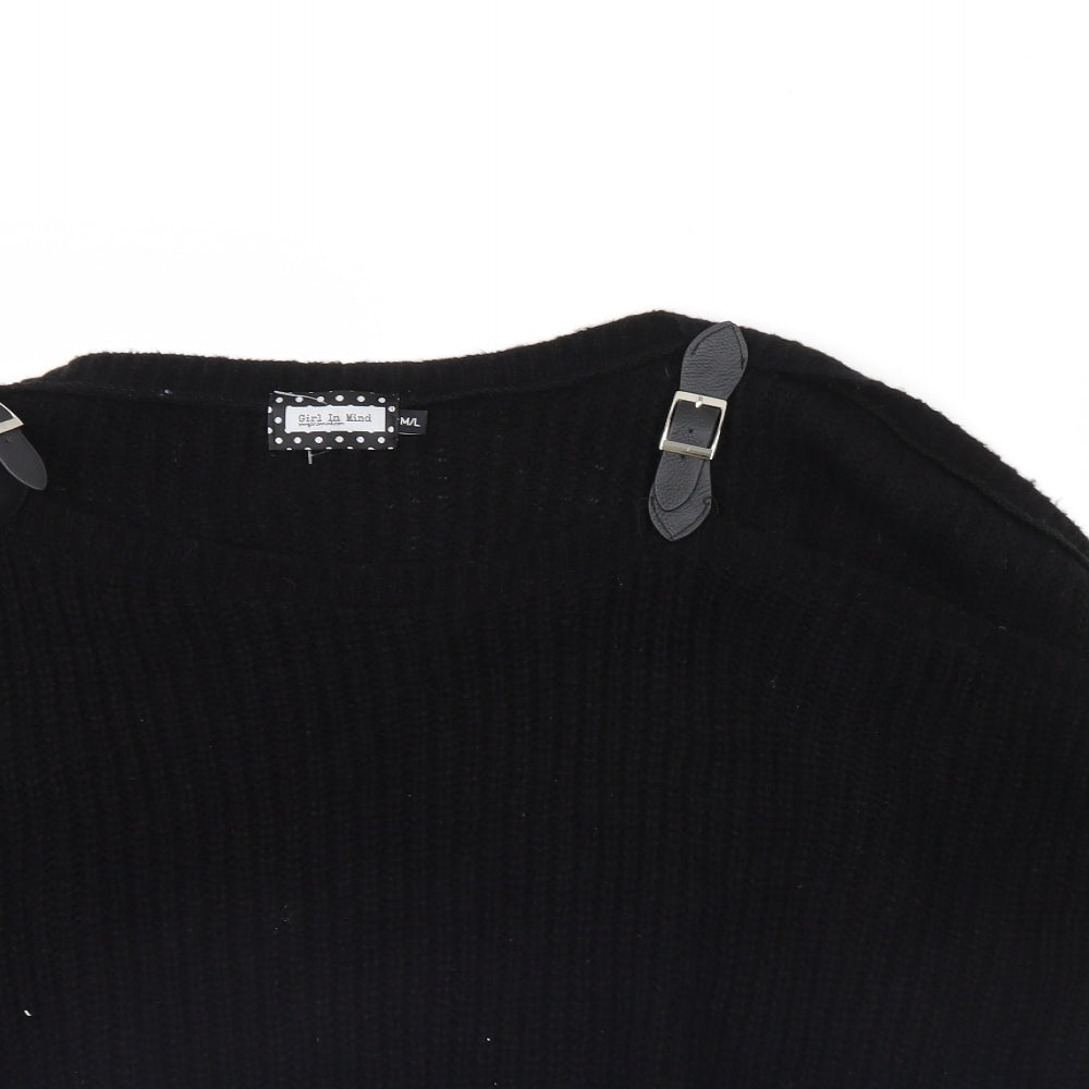 Girl In Mind Womens Black   Pullover Jumper Size M