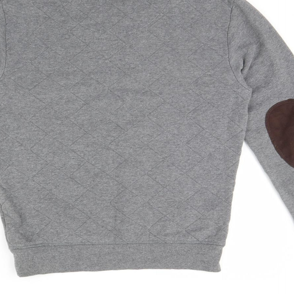 Blue Inc Mens Grey   Pullover Jumper Size XS  - Elbow pads