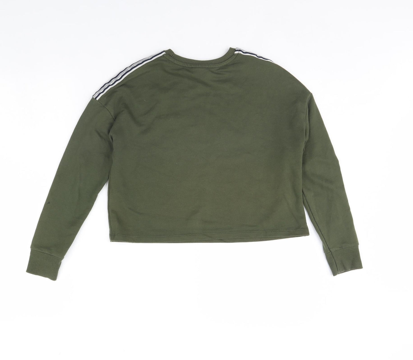 Preworn Girls Green   Pullover Jumper Size 11 Years  - Emoji