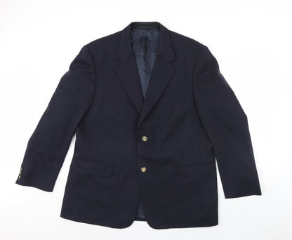 Preloved Preworn Womens Blue   Jacket Blazer Size 48  - Shoulder Pads - Front