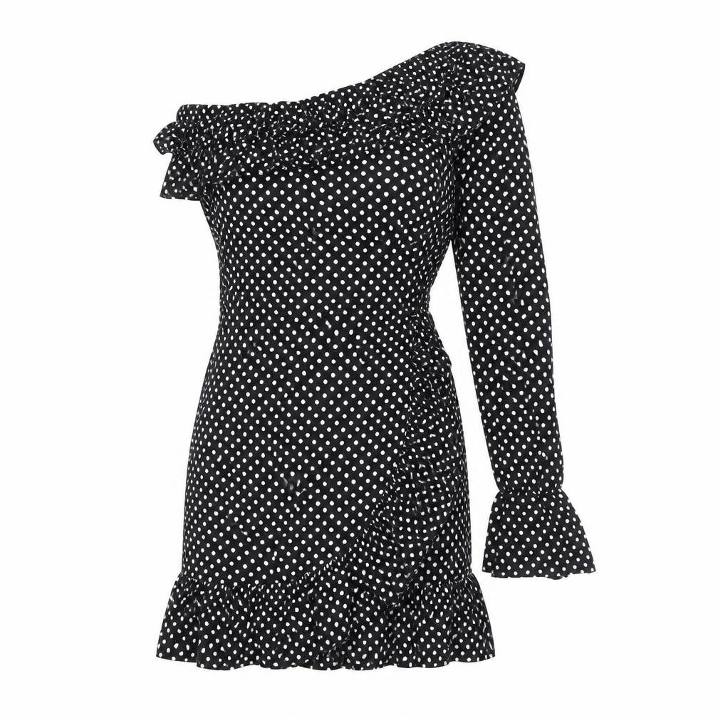 Saint Genies Womens Black Polka Dot  Mini  Size 6